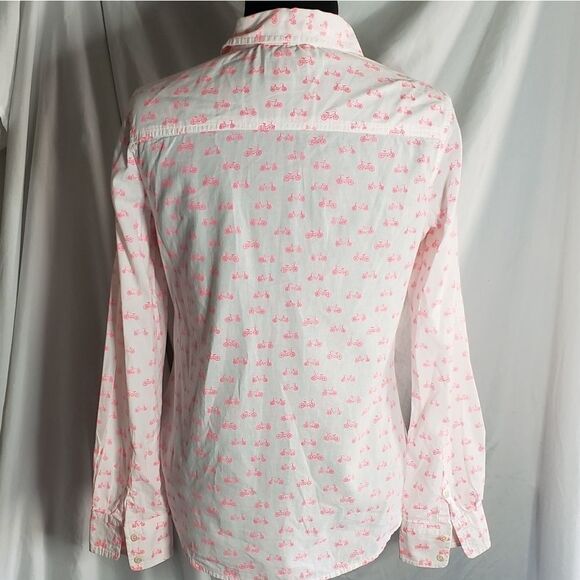 Merona Pink Bicycle Blouse Size Small - Picture 3 of 5